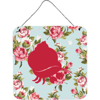 "Caroline's Treasures BB1102-RS-BU-DS66 Hermit Crab Shabby Chic Blue Roses Wall or Door Hanging Prints, 6 x 6"", Multicolor"