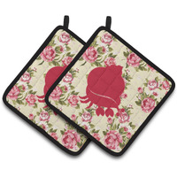 "Caroline's Treasures Hermit Crab Shabby Chic Yellow Roses Pair of Pot Holders BB1102-RS-YW-PTHD, 7.5HX7.5W, Multicolor"