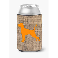 Pointer Burlap and Orange Can or Bottle Beverage Insulator Hugger BB1105
