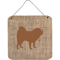 "Caroline's Treasures Chow Chow Burlap and Brown Aluminum Metal Wall or Door Hanging Prints, 6 x 6"", Multicolor"