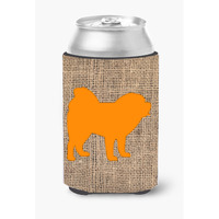 Chow Chow Burlap and Orange Can or Bottle Beverage Insulator Hugger BB1106