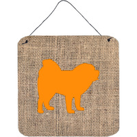 "Caroline's Treasures Chow Chow Burlap and Orange Aluminum Metal Wall or Door Hanging Prints, 6 x 6"", Multicolor"