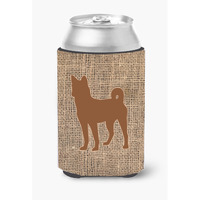 Basenji Burlap and Brown Can or Bottle Beverage Insulator Hugger