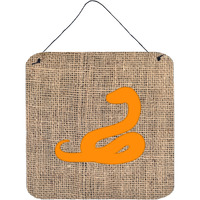 "Caroline's Treasures Snake Burlap and Orange Aluminium Metal Door Hanging Prints BB1124 wall-decor, 6 x 6, Multicolor"
