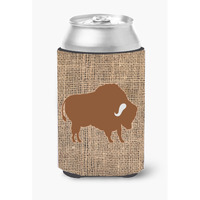 Buffalo Burlap and Brown Can or Bottle Beverage Insulator Hugger