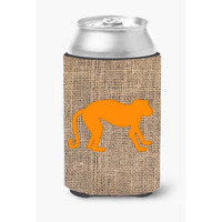 Monkey Burlap and Orange Can or Bottle Beverage Insulator Hugger