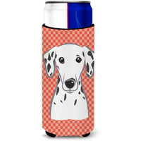 Red Checkered Dalmatian Ultra Beverage Insulators for slim cans BB1131MUK