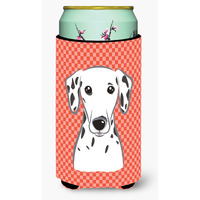 Red Checkered Dalmatian Tall Boy Beverage Insulator Hugger BB1131TBC
