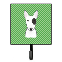 "Caroline's Treasures BB1132SH4 Green Checkered Bull Terrier Leash or Key Holder, Small, Multicolor"