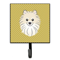 "Caroline's Treasures BB1135SH4 Tan Checkered Pomeranian Leash or Key Holder, Small, Multicolor"