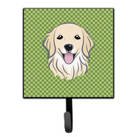 "Caroline's Treasures BB1137SH4 Green Checkered Golden Retriever Leash or Key Holder, Small, Multicolor"