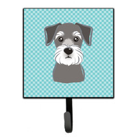 "Caroline's Treasures BB1144SH4 Checkerboard Blue Schnauzer Leash or Key Holder, Small, Multicolor"