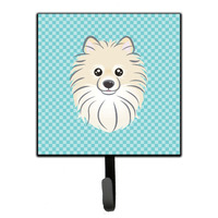"Caroline's Treasures BB1145SH4 Checkerboard Blue Pomeranian Leash or Key Holder, Small, Multicolor"