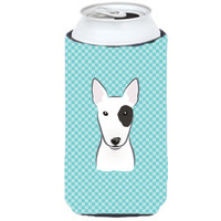 Checkerboard Blue Bull Terrier Tall Boy Beverage Insulator Hugger BB1147TBC