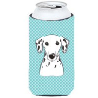 Checkerboard Blue Dalmatian Tall Boy Beverage Insulator Hugger BB1148TBC