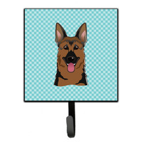 "Caroline's Treasures BB1149SH4 Checkerboard Blue German Shepherd Leash or Key Holder, Small, Multicolor"