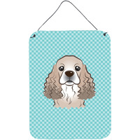 "Caroline's Treasures Checkerboard Blue Cocker Spaniel Wall or Door Hanging Prints, 16"" x 12"""