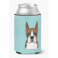 Checkerboard Blue Boxer Can or Bottle Hugger BB1161CC