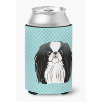 Checkerboard Blue Japanese Chin Can or Bottle Hugger BB1168CC