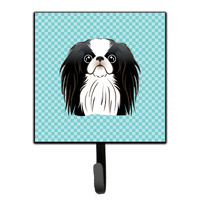 "Caroline's Treasures BB1168SH4 Checkerboard Blue Japanese Chin Leash or Key Holder, Small, Multicolor"