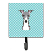 "Caroline's Treasures BB1174SH4 Checkerboard Blue Italian Greyhound Leash or Key Holder, Small, Multicolor"