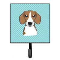 "Caroline's Treasures BB1177SH4 Checkerboard Blue Beagle Leash or Key Holder, Small, Multicolor"