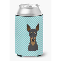 Checkerboard Blue Min Pin Can or Bottle Hugger BB1178CC
