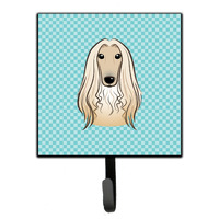 "Caroline's Treasures BB1182SH4 Checkerboard Blue Afghan Hound Leash or Key Holder, Small, Multicolor"