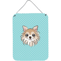 "Caroline's Treasures Checkerboard Blue Chihuahua Wall or Door Hanging Prints, 16"" x 12"""