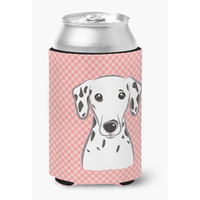 Checkerboard Pink Dalmatian Can or Bottle Hugger BB1210CC