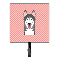 "Caroline's Treasures BB1218SH4 Checkerboard Pink Alaskan Malamute Leash or Key Holder, Small, Multicolor"