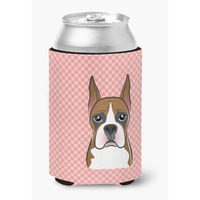 Checkerboard Pink Boxer Can or Bottle Hugger BB1223CC
