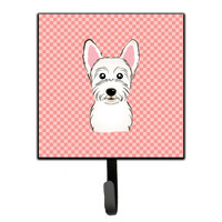 "Caroline's Treasures BB1226SH4 Checkerboard Pink Westie Leash or Key Holder, Small, Multicolor"