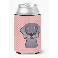 Checkerboard Blue Weimaraner Can or Bottle Hugger BB1231CC