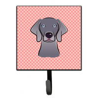 "Caroline's Treasures BB1231SH4 Checkerboard Blue Weimaraner Leash or Key Holder, Small, Multicolor"