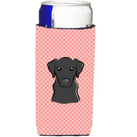 Checkerboard Pink Black Labrador Ultra Beverage Insulators for slim cans BB1235MUK