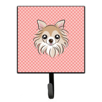"Caroline's Treasures BB1251SH4 Checkerboard Pink Chihuahua Leash or Key Holder, Small, Multicolor"
