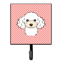 "Caroline's Treasures BB1257SH4 Checkerboard Pink White Poodle Leash or Key Holder, Small, Multicolor"