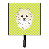 "Caroline's Treasures BB1269SH4 Checkerboard Lime Green Pomeranian Leash or Key Holder, Small, Multicolor"