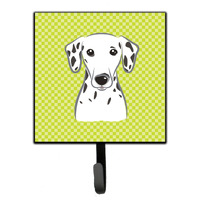 "Caroline's Treasures BB1272SH4 Checkerboard Lime Green Dalmatian Leash or Key Holder, Small, Multicolor"