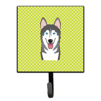 "Caroline's Treasures BB1280SH4 Checkerboard Lime Green Alaskan Malamute Leash or Key Holder, Small, Multicolor"