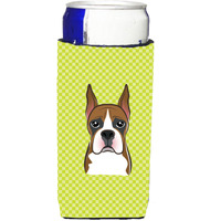 Checkerboard Lime Green Boxer Ultra Beverage Insulators for slim cans BB1285MUK
