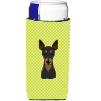 Checkerboard Lime Green Min Pin Ultra Beverage Insulators for slim cans BB1302MUK