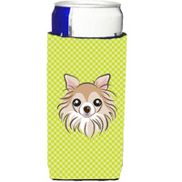 Checkerboard Lime Green Chihuahua Ultra Beverage Insulators for slim cans BB1313MUK