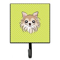 "Caroline's Treasures BB1313SH4 Checkerboard Lime Green Chihuahua Leash or Key Holder, Small, Multicolor"