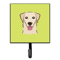 "Caroline's Treasures BB1314SH4 Checkerboard Lime Green Golden Retriever Leash or Key Holder, Small, Multicolor"
