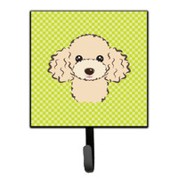 "Caroline's Treasures BB1320SH4 Checkerboard Lime Green Buff Poodle Leash or Key Holder, Small, Multicolor"