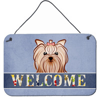 "Caroline's Treasures BB1390DS812 Yorkie Yorkshire Terrier Welcome Wall or Door Hanging Prints, 8 x 12"", Multicolor"