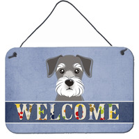 "Caroline's Treasures BB1392DS812 Schnauzer Welcome Wall or Door Hanging Prints, 8 x 12"", Multicolor"