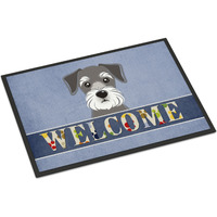 "Caroline's Treasures BB1392JMAT Schnauzer Welcome Indoor or Outdoor Mat, 24 x 36"", Multicolor"
